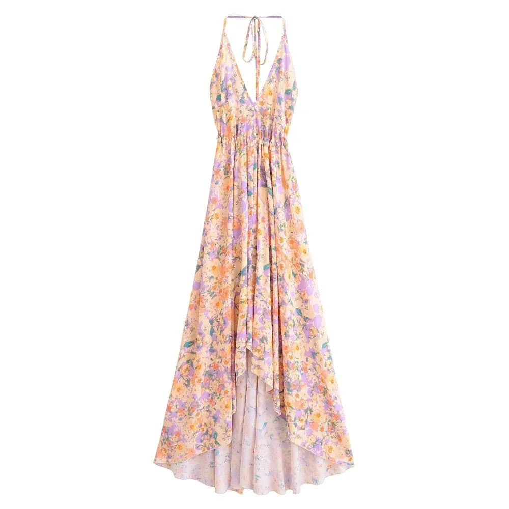 1. Clothing Backless Flowy Long Sundress