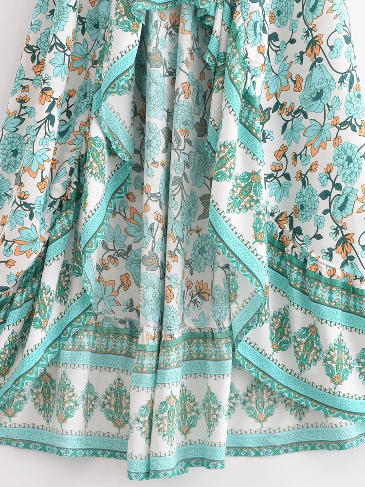 1. Clothing High-low Bohemian Skirt with Elastic Waist