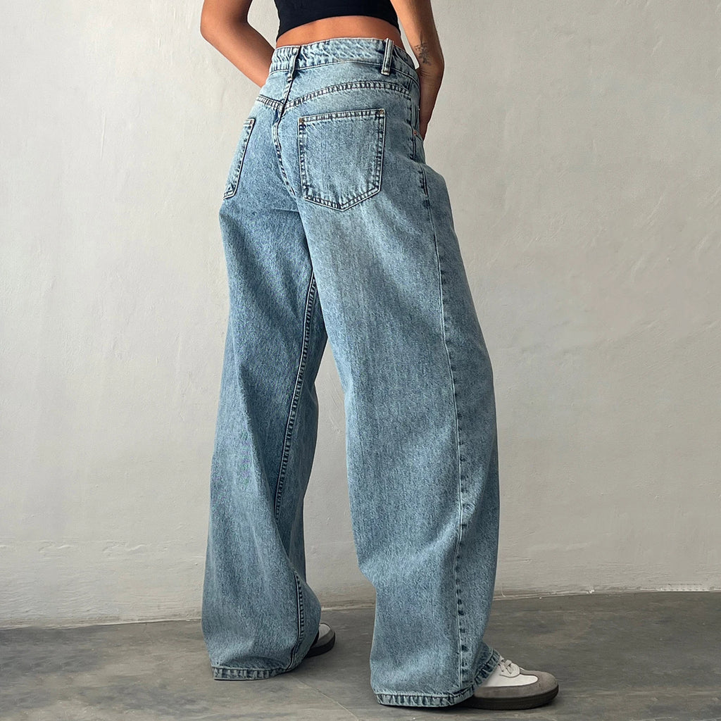 1. Clothing Low Rise Baggy Denim Jeans