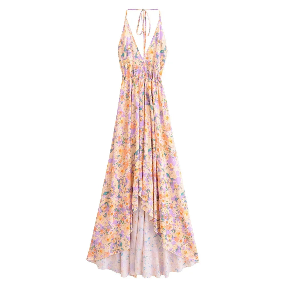 1. Clothing Backless Flowy Long Sundress