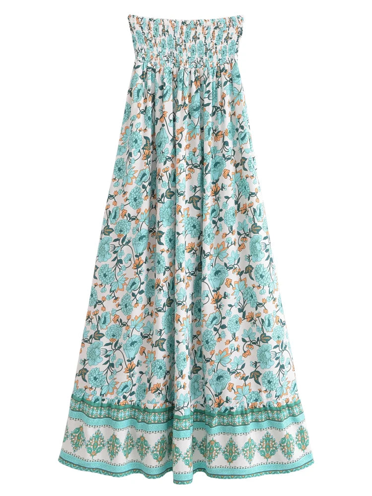 1. Clothing High-low Bohemian Skirt with Elastic Waist