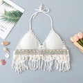 1. Clothing Boho Cotton Knit with Fringe Halter Top